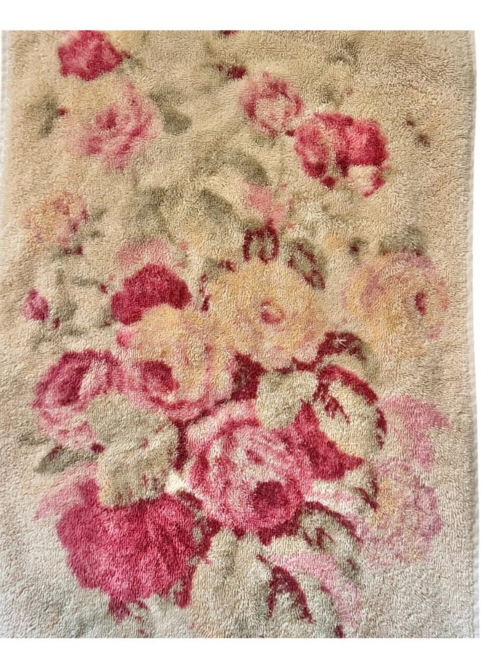 Ralph Lauren Signed Kathleen Hand Towels Yellow Rust Floral Shabby Cottage Roses - Picture 2 of 9